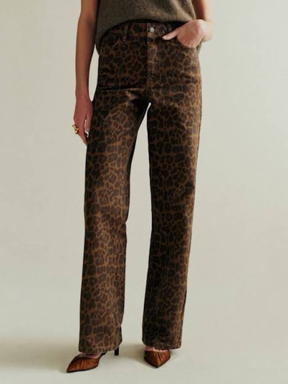 Sezane NWT Leopard Print Trousers